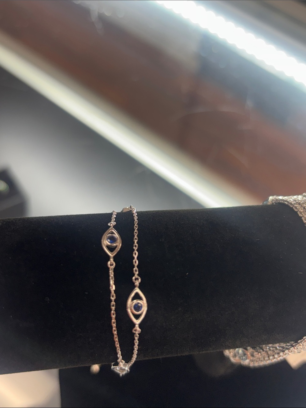 Delicate Blue Stone Eye Bracelet - Women Jewelry